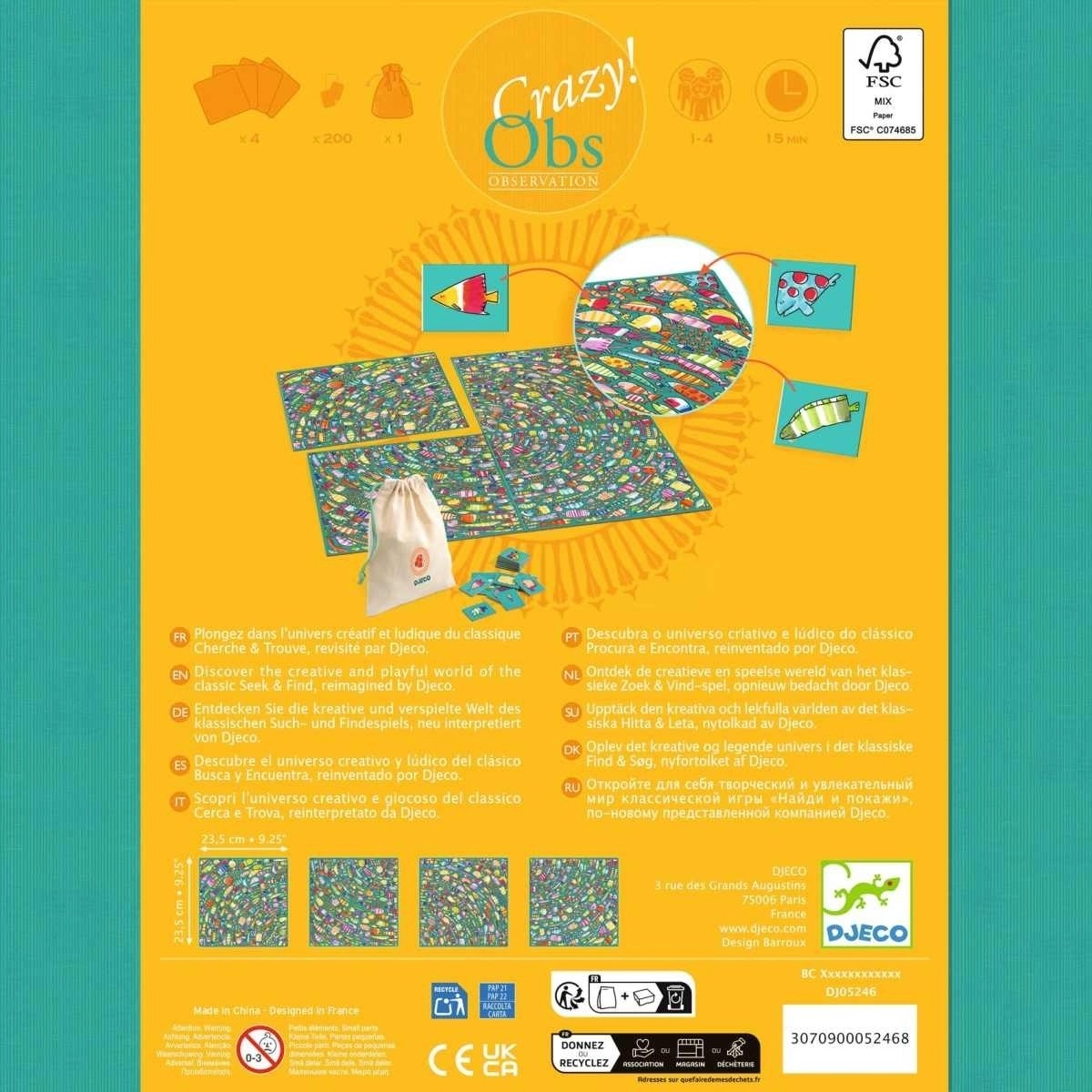 Djeco - Crazy Obs: Wimmelspiel Fishy Fish