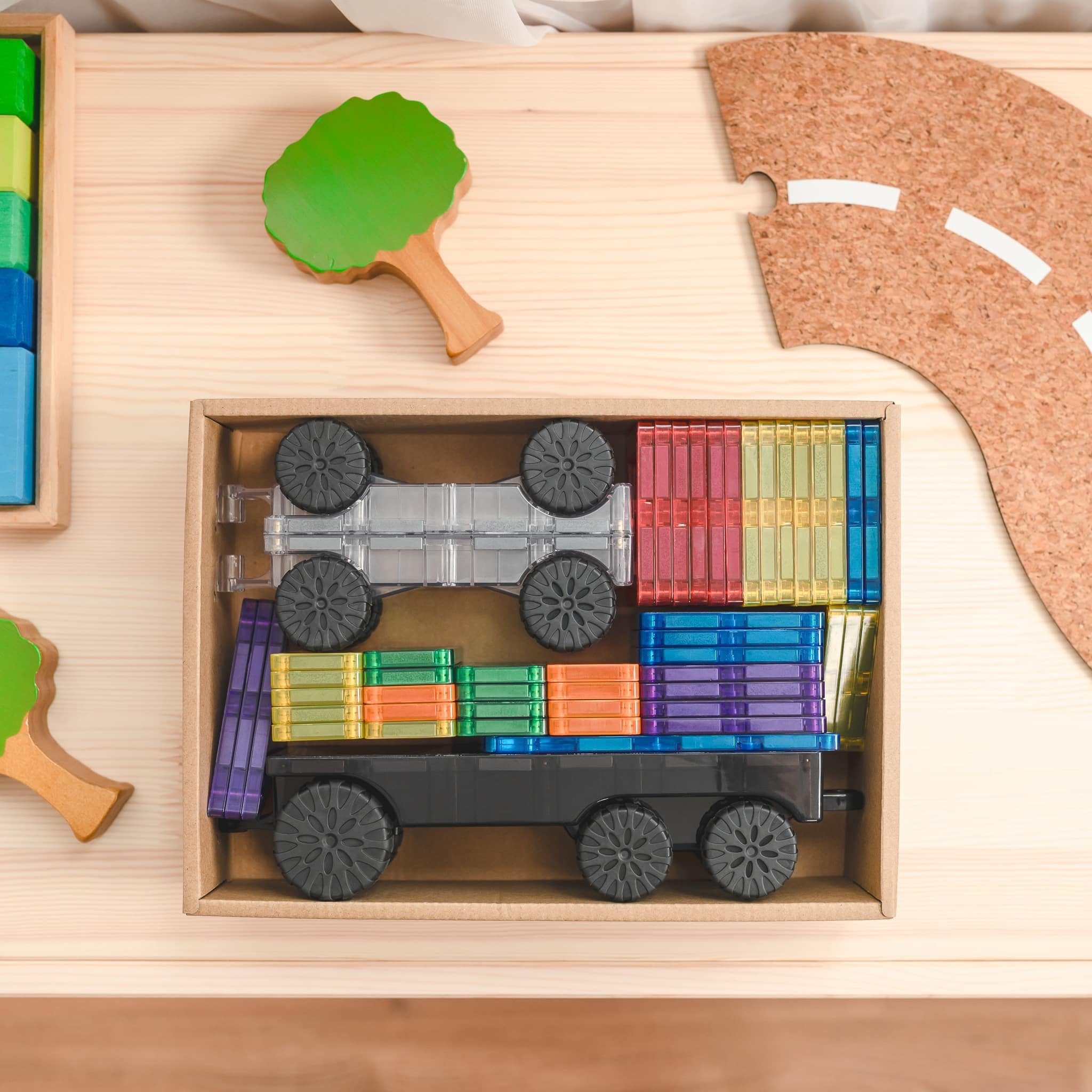 connetix - Magnetbausteine Rainbow Fahrzeuge Pack 50-tlg.