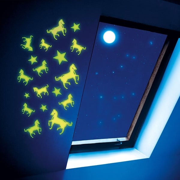 Toi-Toys - Glow-in-the-dark Dekosticker Pferde