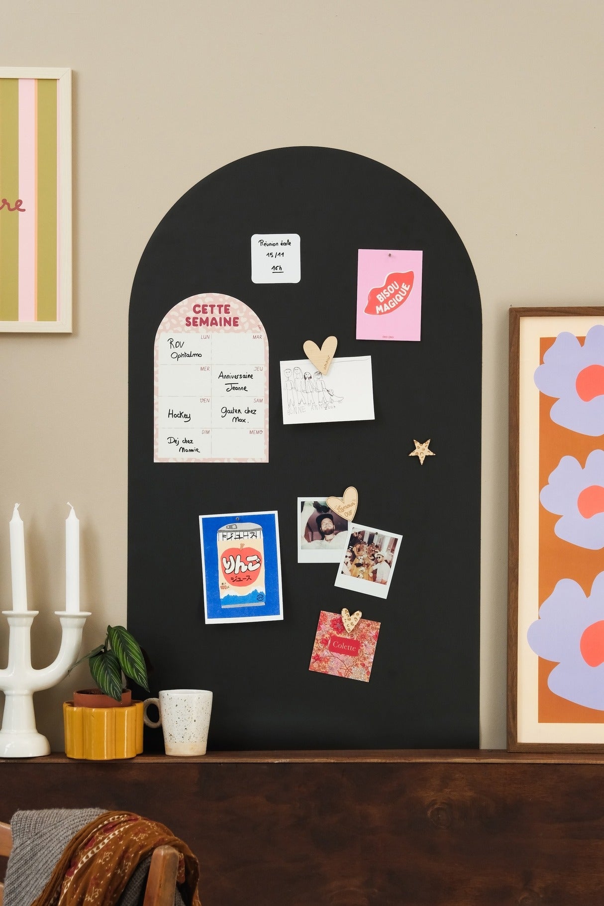 Ferflex - Magnettafel Bogen schwarz 100 x 58 cm