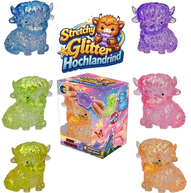 FUN TRADING - Stretchy Glitzer Hochlandrind