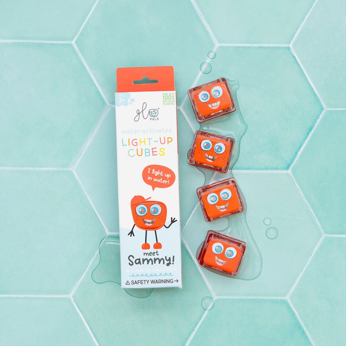 Glo Pals - Badespielzeug Cubes Sammy Rot