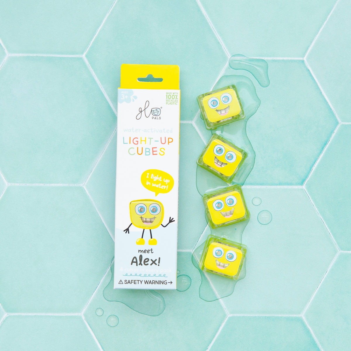 Glo Pals - Badespielzeug  Cubes Alex Gelb