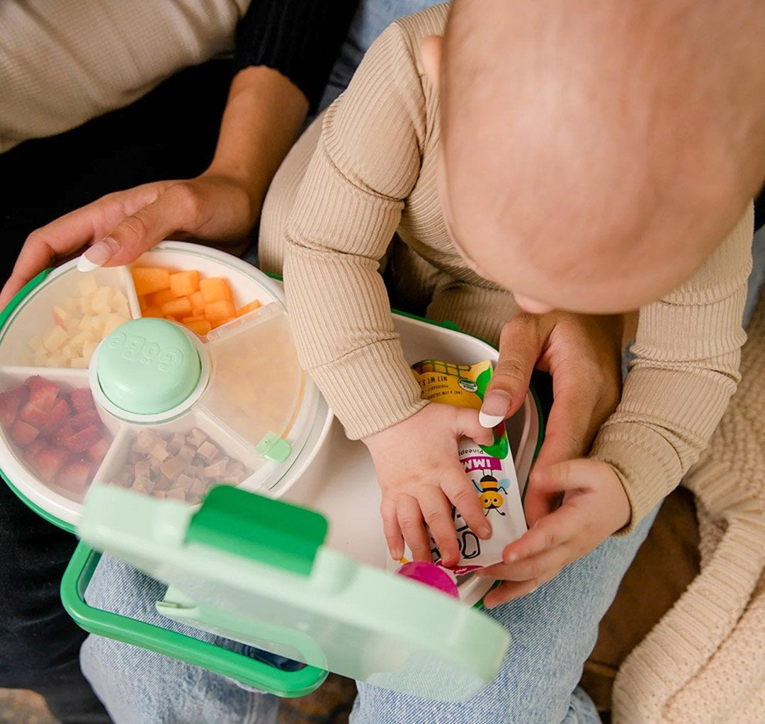 GoBe - Lunchbox & Snack Spinner 2in1 Sticker Edition Sage Green
