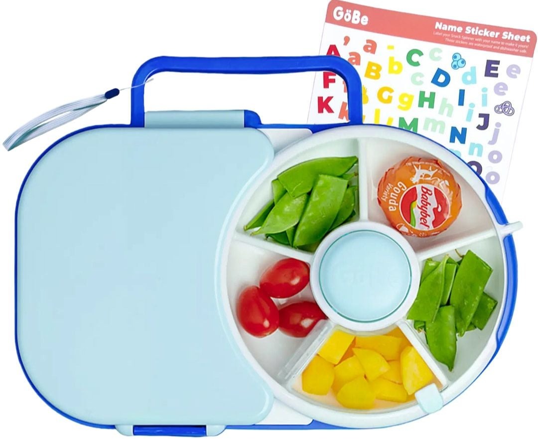 GoBe - Lunchbox & Snack Spinner 2in1 Sticker Edition Blueberry Blue