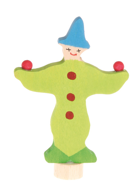 GRIMM'S - verschiedene Holzstecker - Jonglier-Clown grün