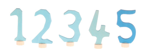 GRIMM'S - verschiedene Holzstecker - Zahlenstecker 1-5 blau