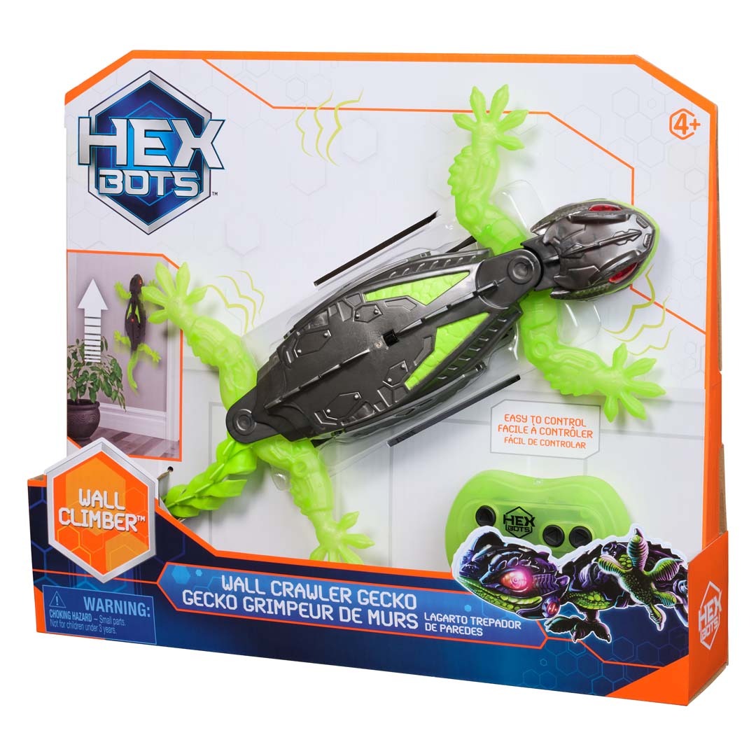 HEXBOTS - Wandkriechender Gecko mit Fernbedienung GLOW IN THE DARK