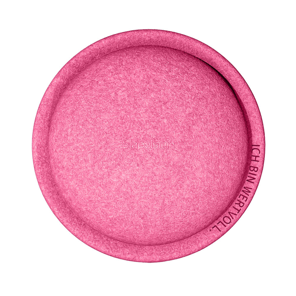 Stapelstein - Stapelstein mit Motivationsbotschaft - pink / Ich bin wertvoll.