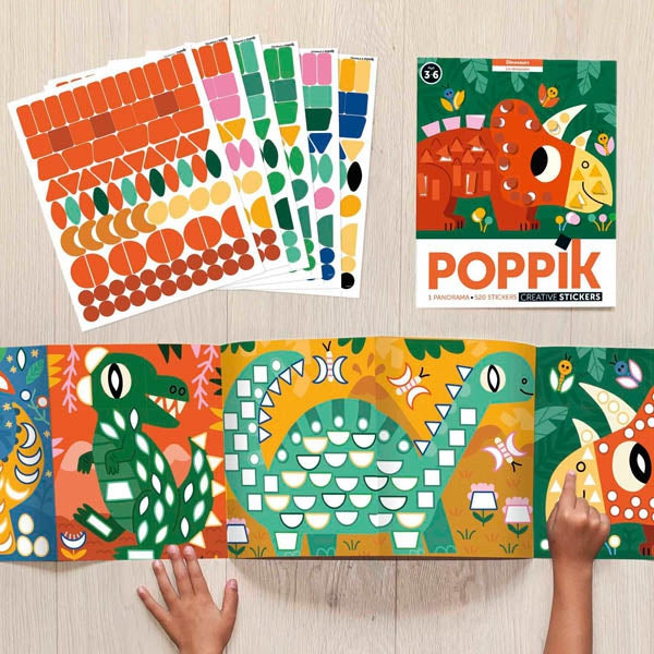 Poppik - Stickerposter Panorama Dinosaurier