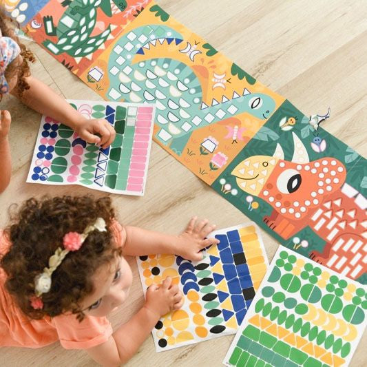 Poppik - Stickerposter Panorama Dinosaurier