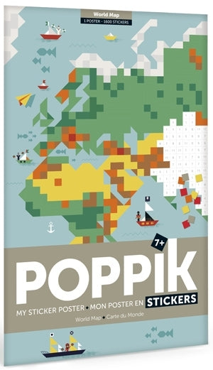 Poppik - Stickerposter Weltkarte