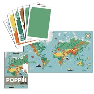 Poppik - Stickerposter Weltkarte
