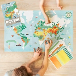 Poppik - Stickerposter Weltkarte