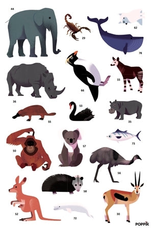 Poppik - Stickerposter Discovery Tiere der Welt