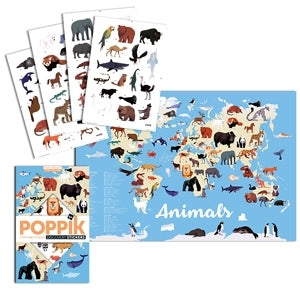 Poppik - Stickerposter Discovery Tiere der Welt