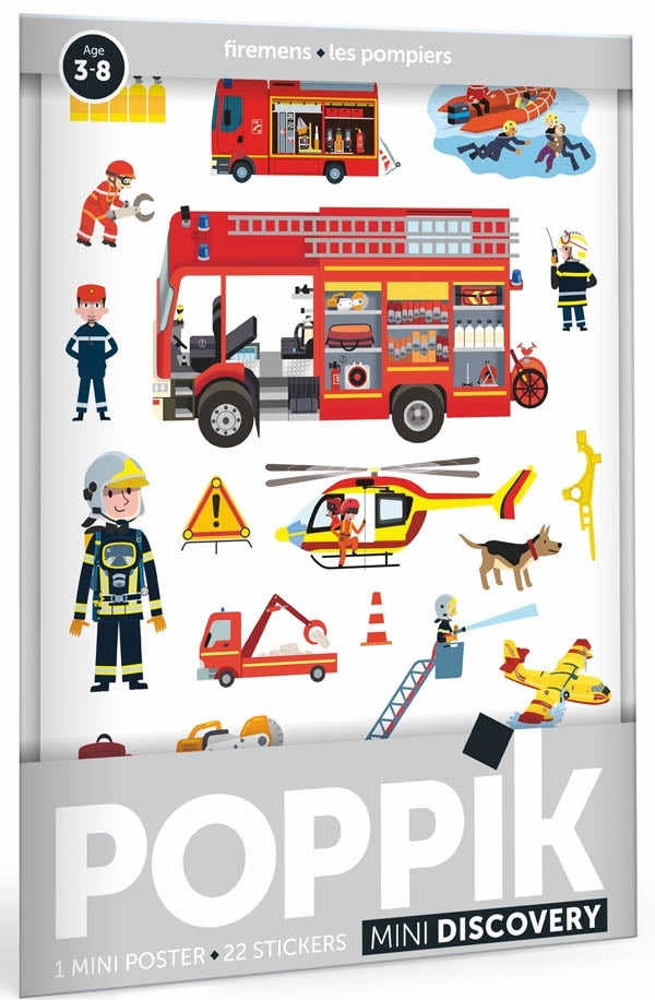 Poppik - Stickerposter Mini Discovery Feuerwehr