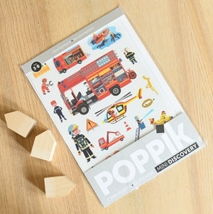 Poppik - Stickerposter Mini Discovery Feuerwehr