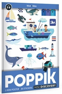 Poppik - Stickerposter Mini Discovery Blau