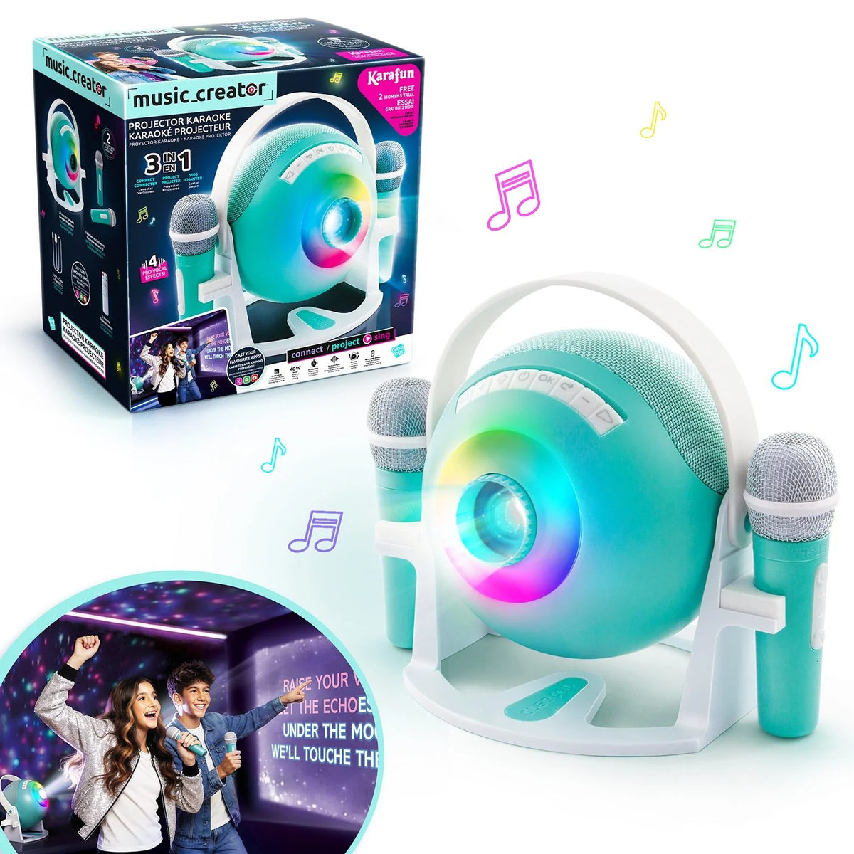 Canal Toys - Karaoke Projektor mit 2 Funkmikrofonen & Stimmenwandler