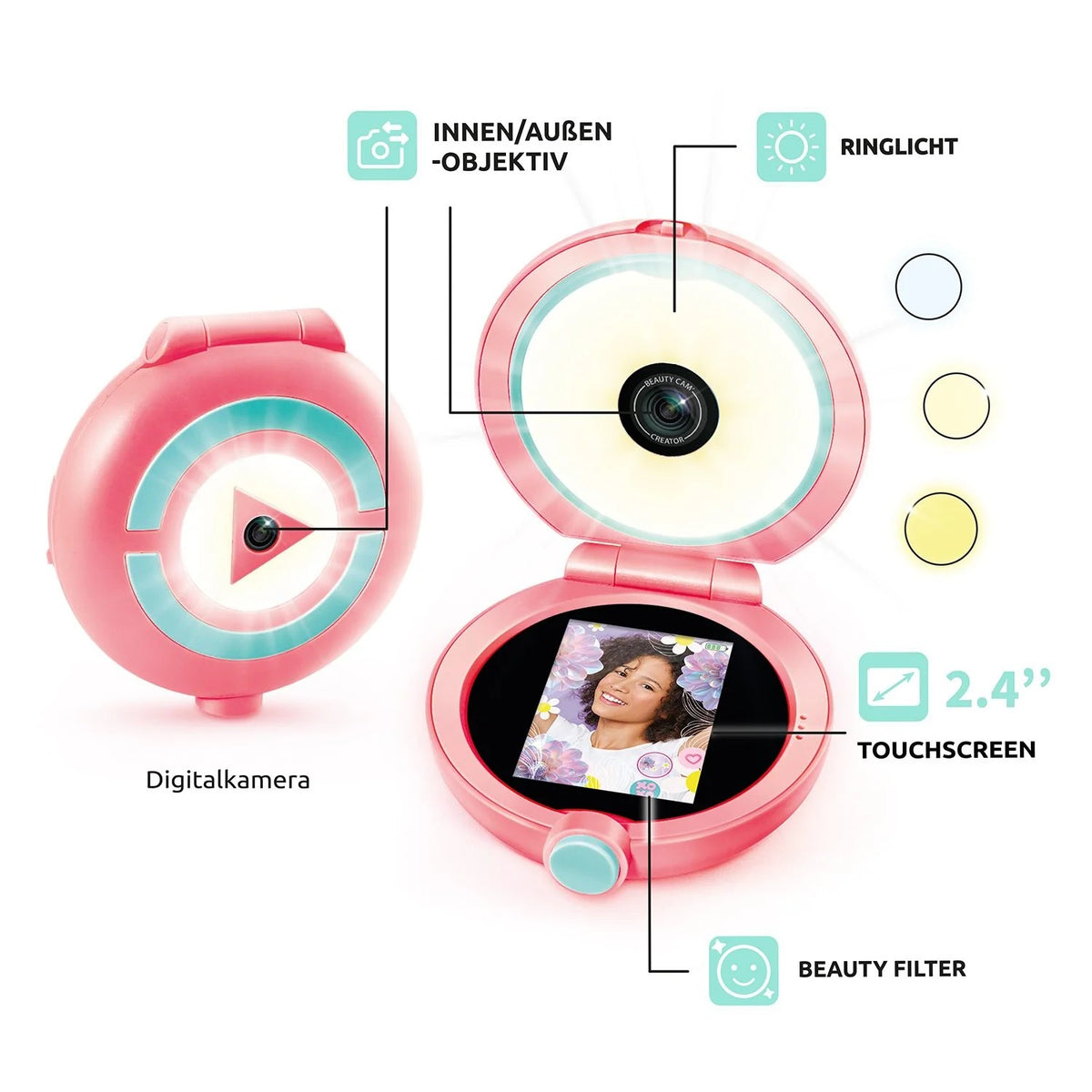 Canal Toys - Beauty Cam Schminkspiegel & Videokamera mit Ringlicht