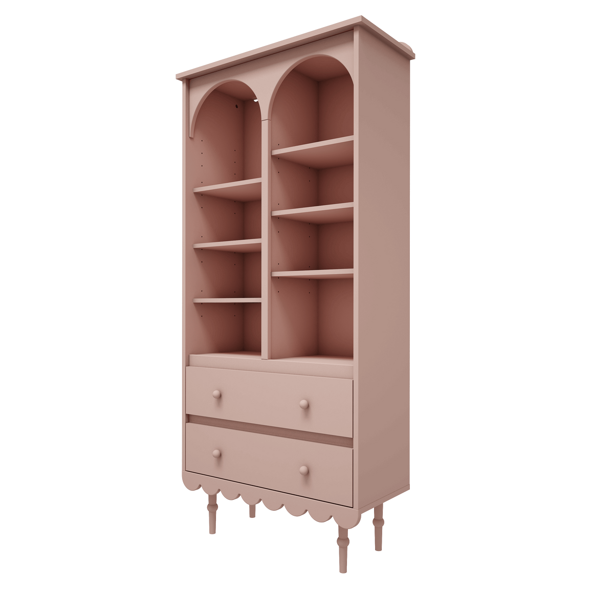 Wood Luck - Bücherregal Groß Babushka natural pink