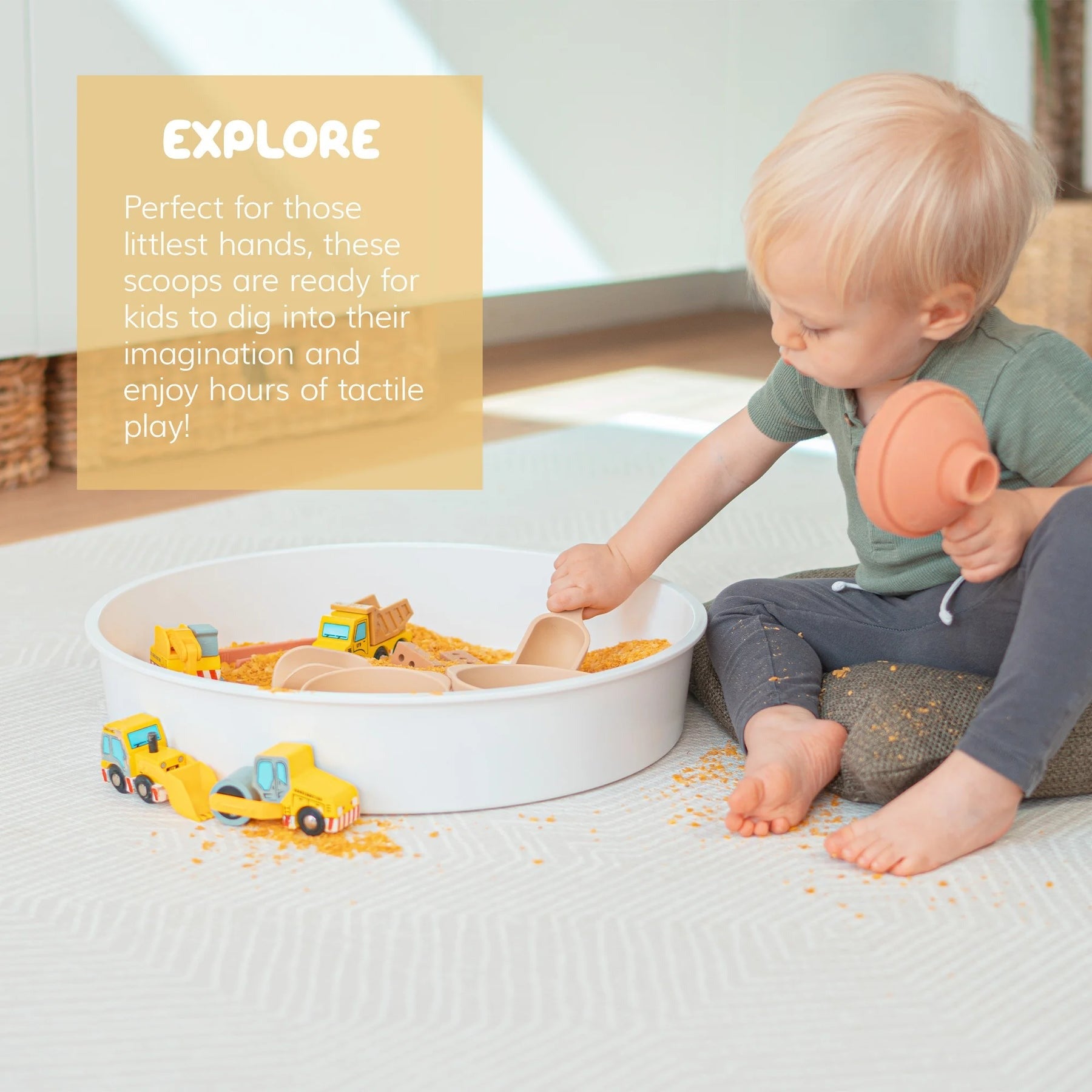 INSPIRE MY PLAY - Sensorikspielzeug Schaufel-Set Mini natural