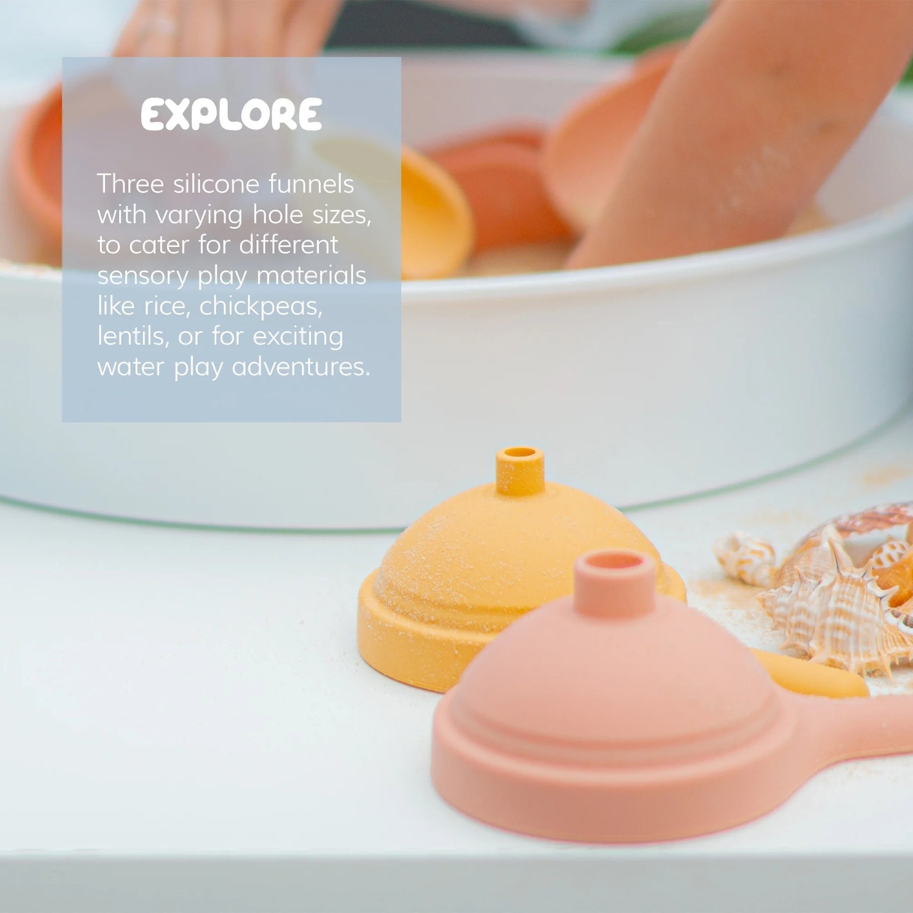 INSPIRE MY PLAY - Sensorikspielzeug Trichter-Set natural