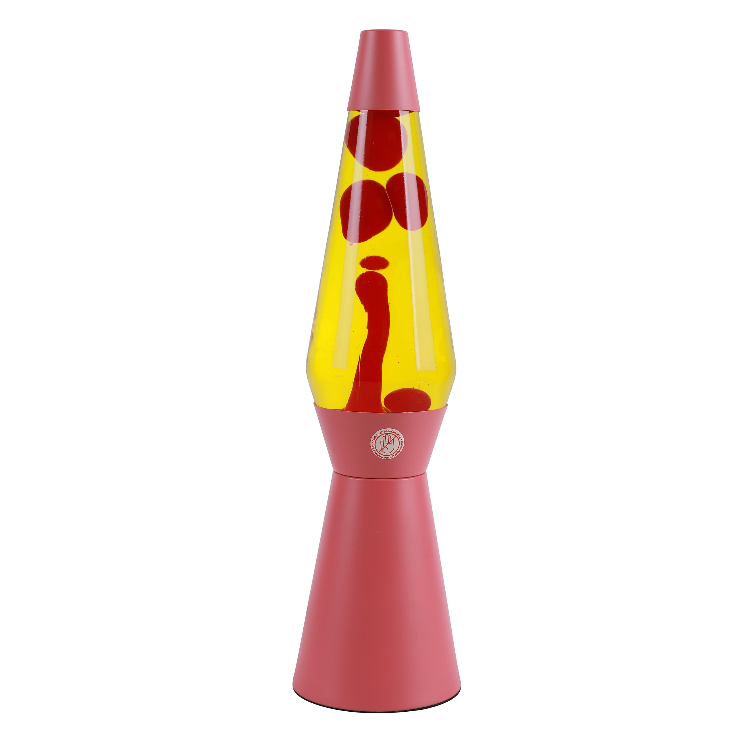 i-Total Lavalampe Spaceship, rot-gelbes Design, rotes Wachs, gelbe Flüssigkeit, dekorative Stimmungsleuchte, Tischlampe.