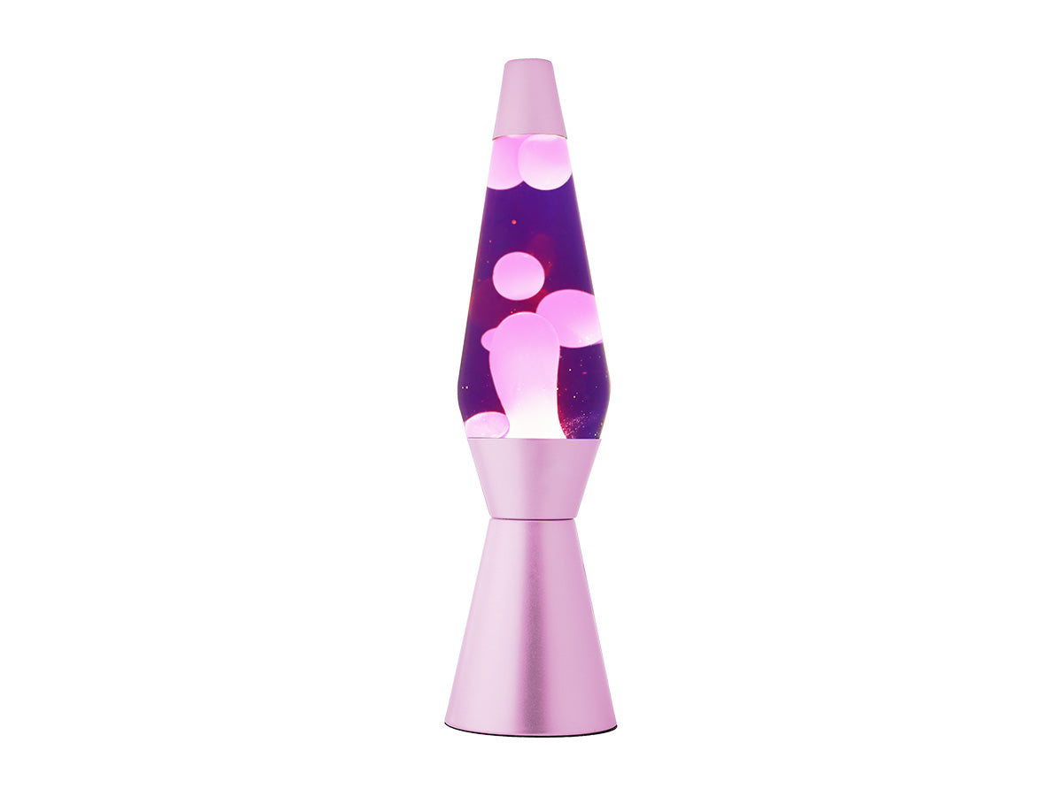 i-Total Lavalampe Spaceship, violett-rosa Design, rosa Wachs, violette Flüssigkeit, dekorative Stimmungsleuchte, Tischlampe.
