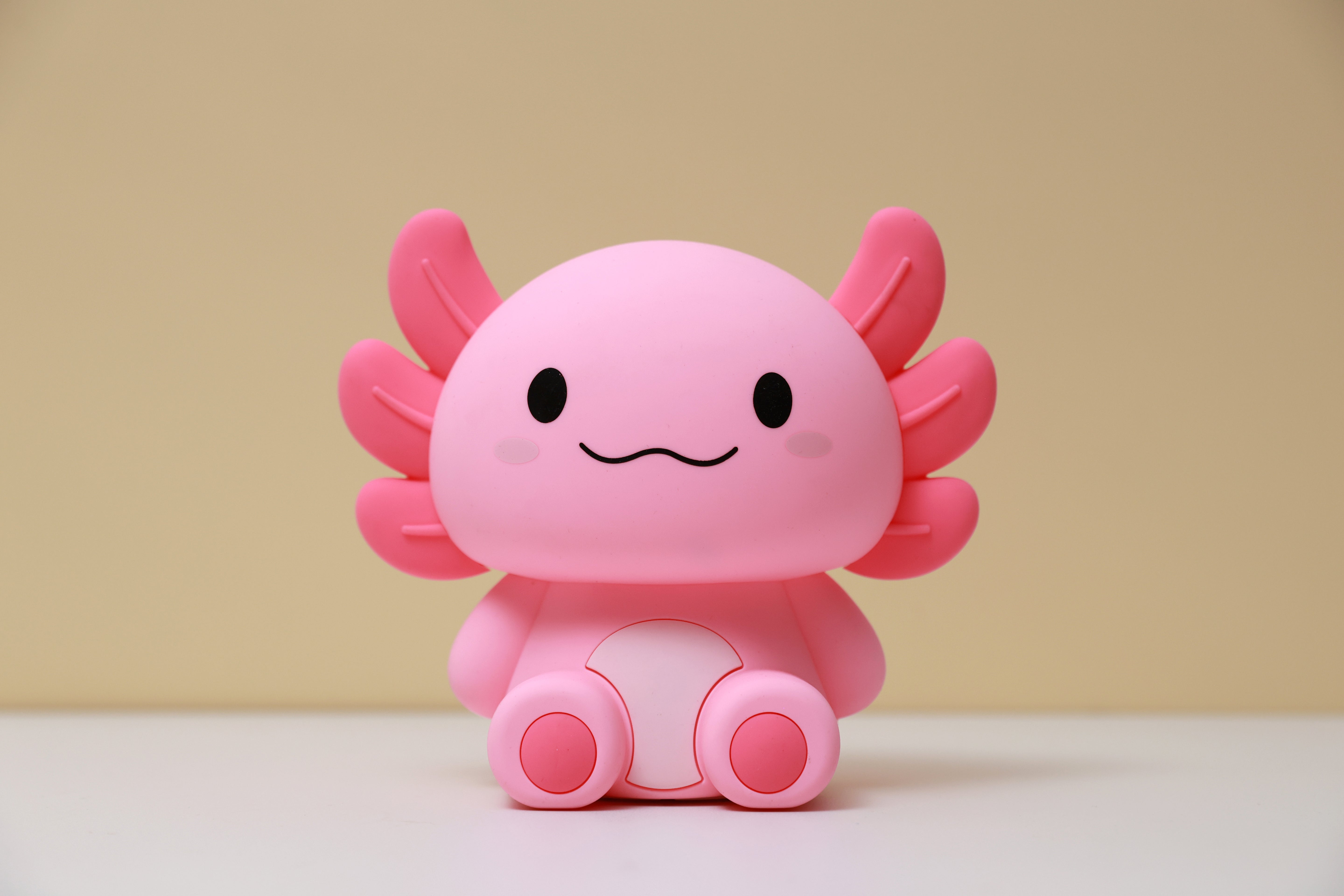 Rosa Axolotl-Nachtlicht aus Silikon als dekorative Lampe für Kinderzimmer