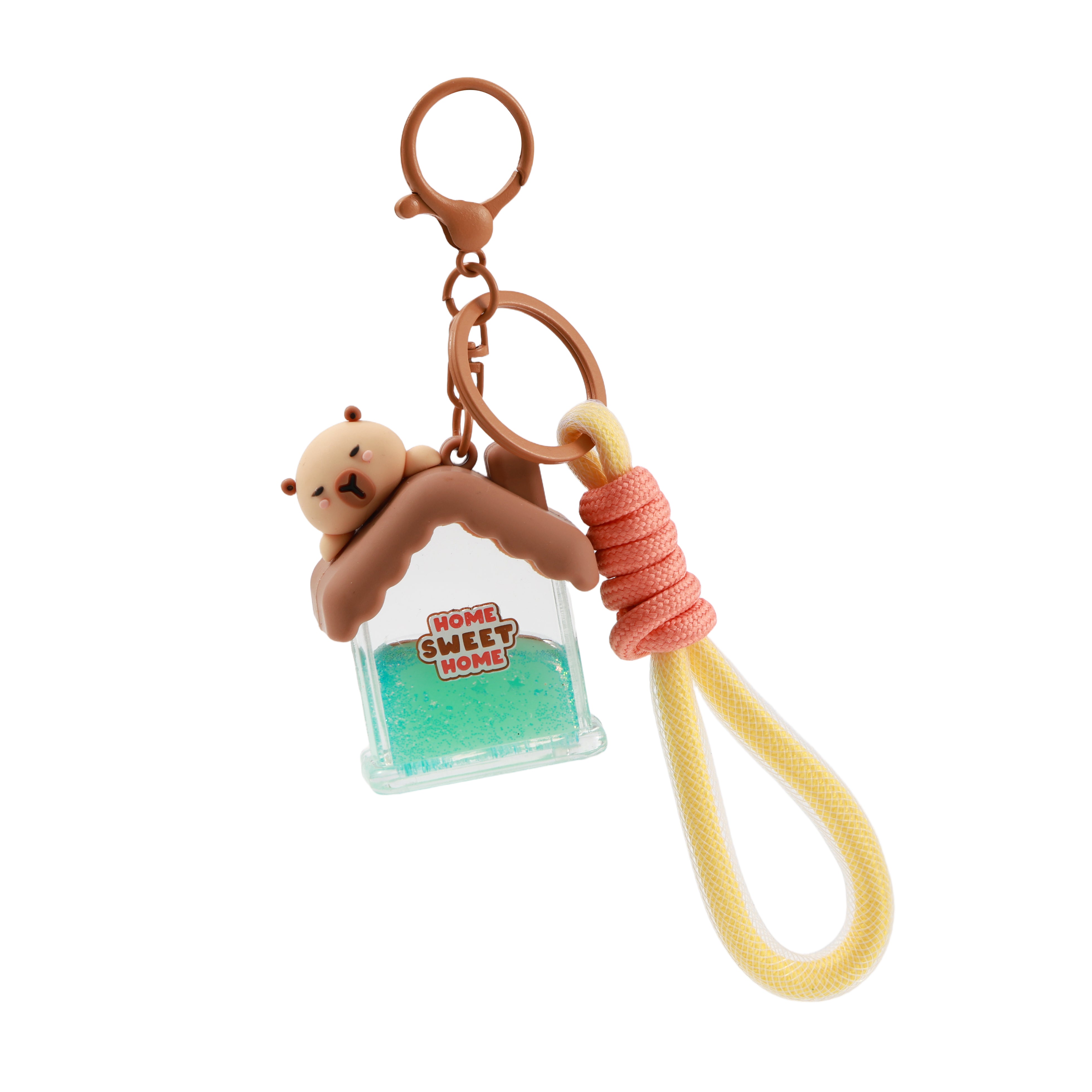 itotal Schlüsselanhänger Capybara Haus, Figur, Flüssigkeit, Karabiner, Kordel, Kunststoff.