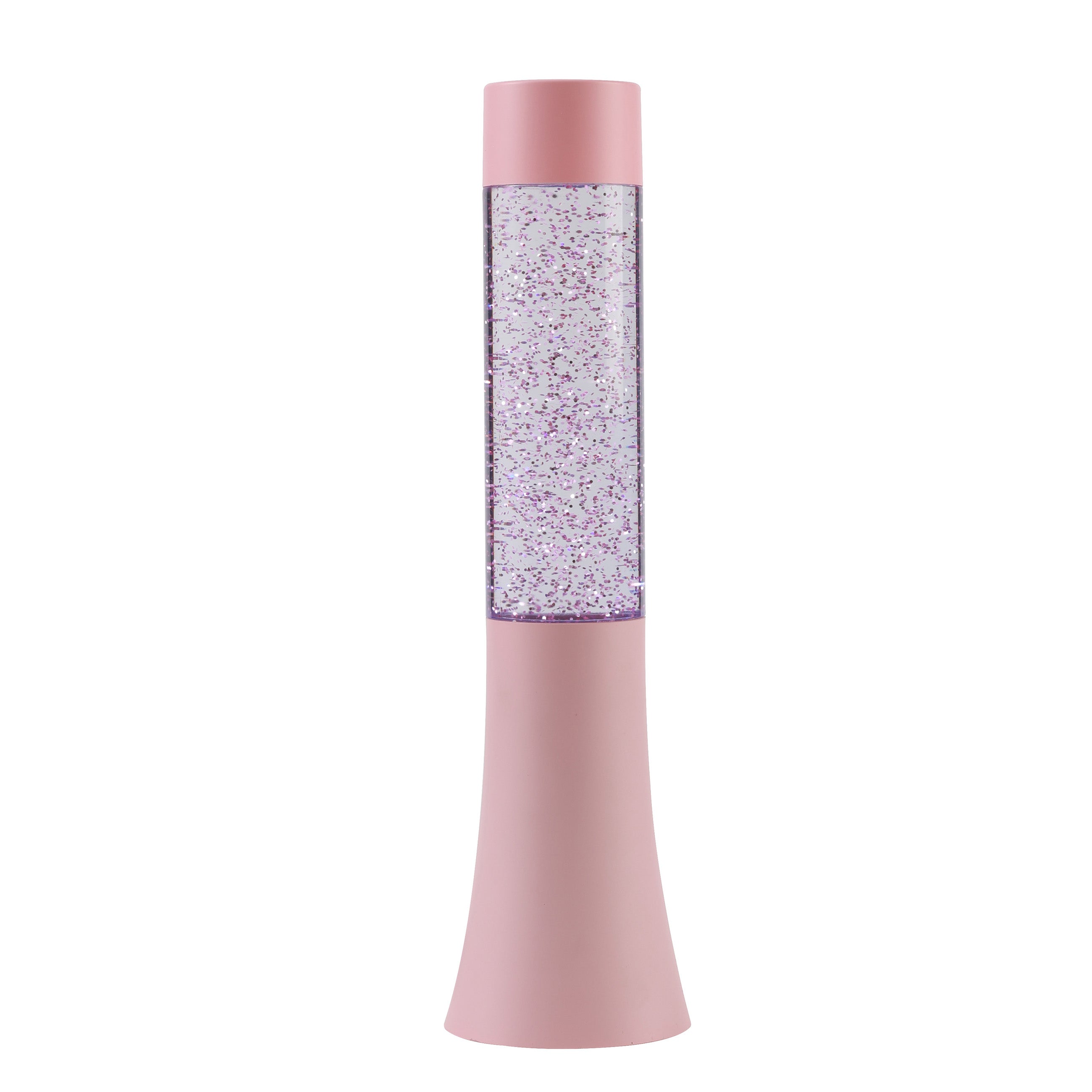 i-Total Glitterlampe Flared, pastellrosa, dekorative Tischlampe, schwebender Glitzer, atmosphärische Beleuchtung, modernes Design, Wohnaccessoire.