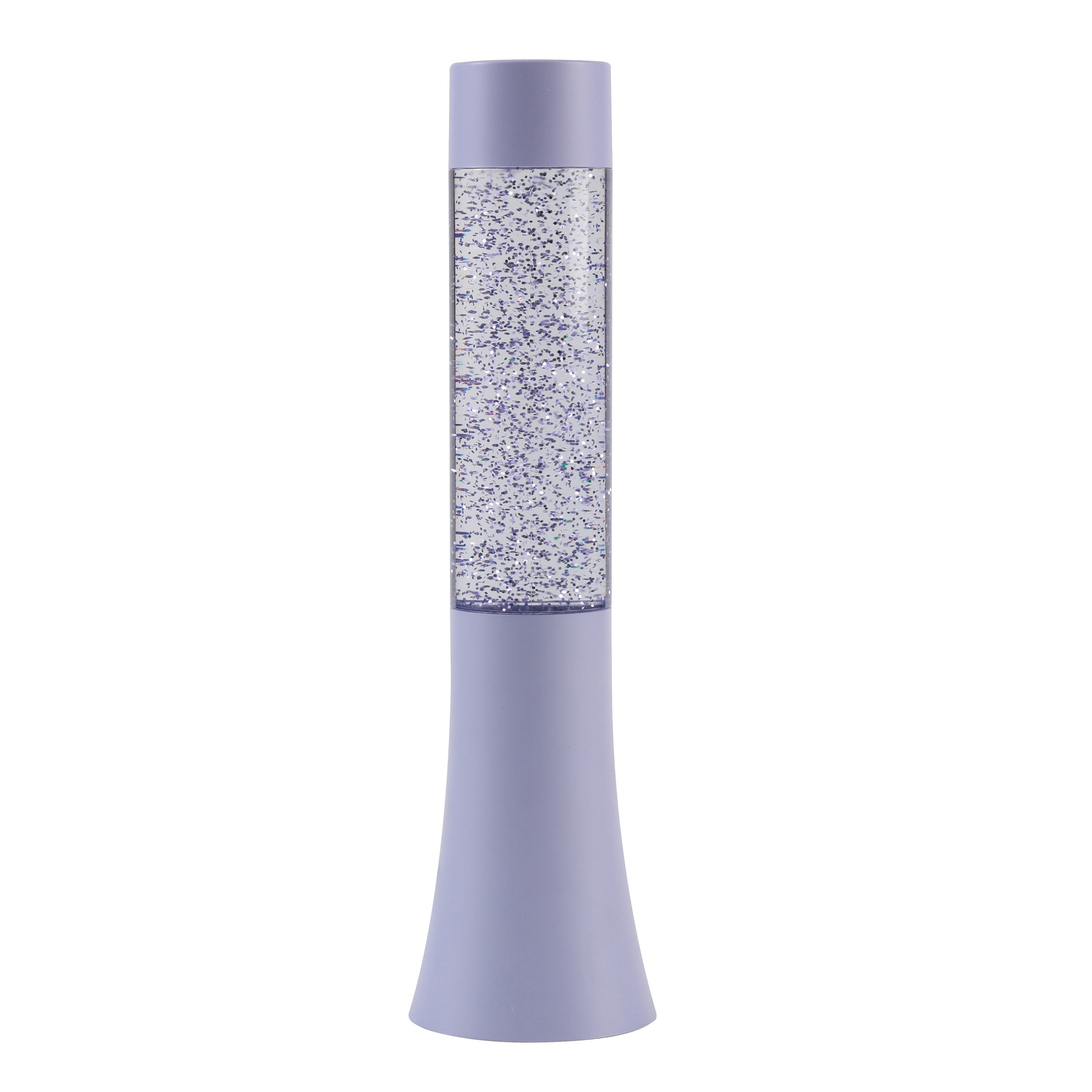 i-Total Glitterlampe Flared, pastellviolett, dekorative Tischlampe, schwebender Glitzer, atmosphärische Beleuchtung, modernes Design, Wohnaccessoire.