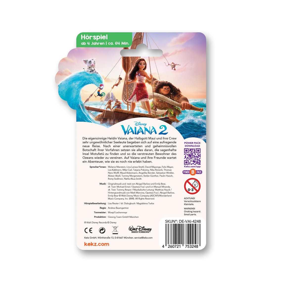 kekz - Audiochip mit Hörspiel Disney: Vaiana 2