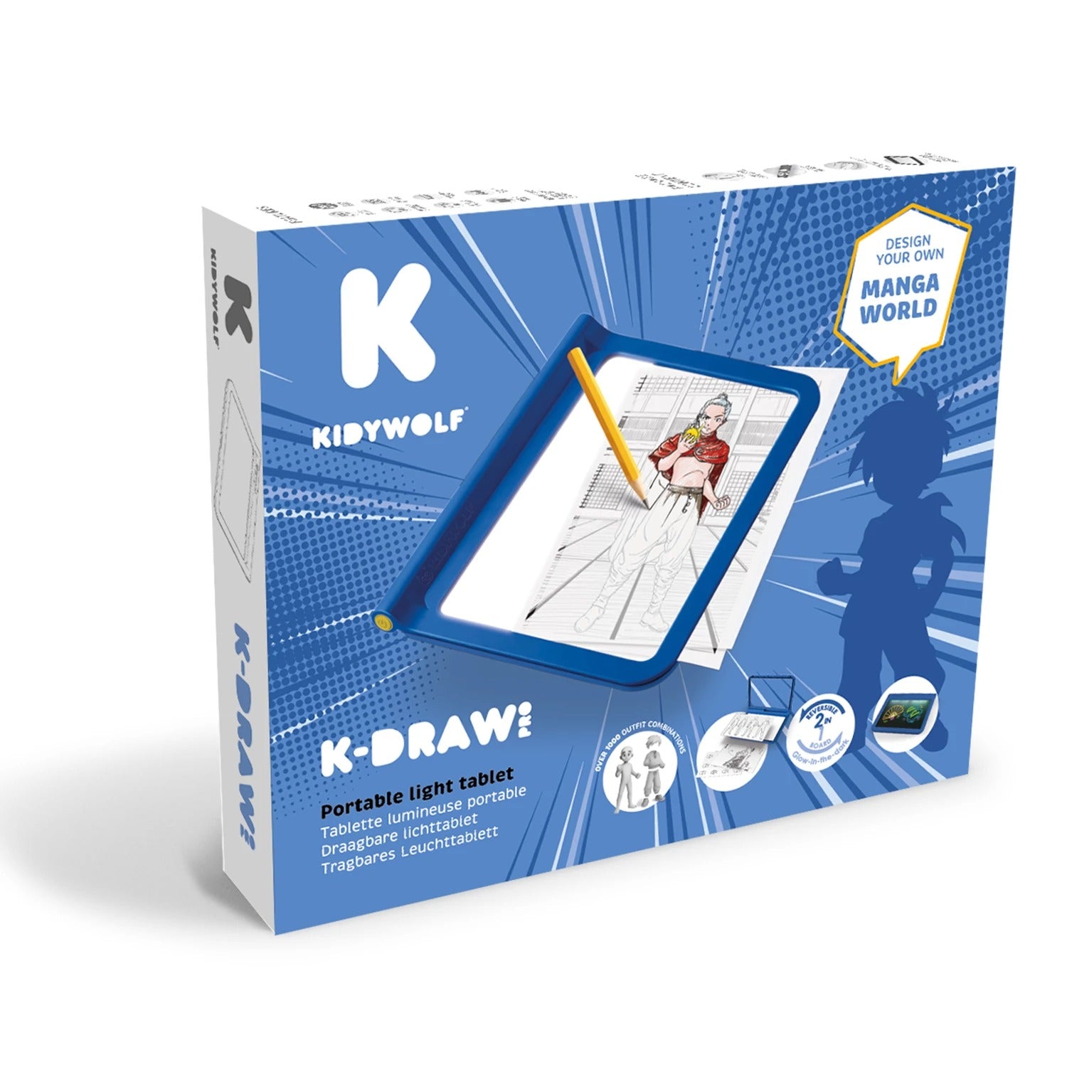 KIDYWOLF - K-Draw Pro Manga Zeichentablet mit LED-Bildschirm