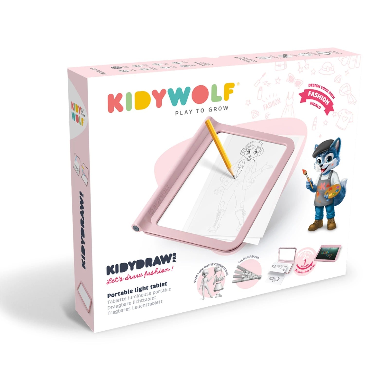 KIDYWOLF - Kidydraw Pro Fashion Zeichentablet mit LED-Bildschirm