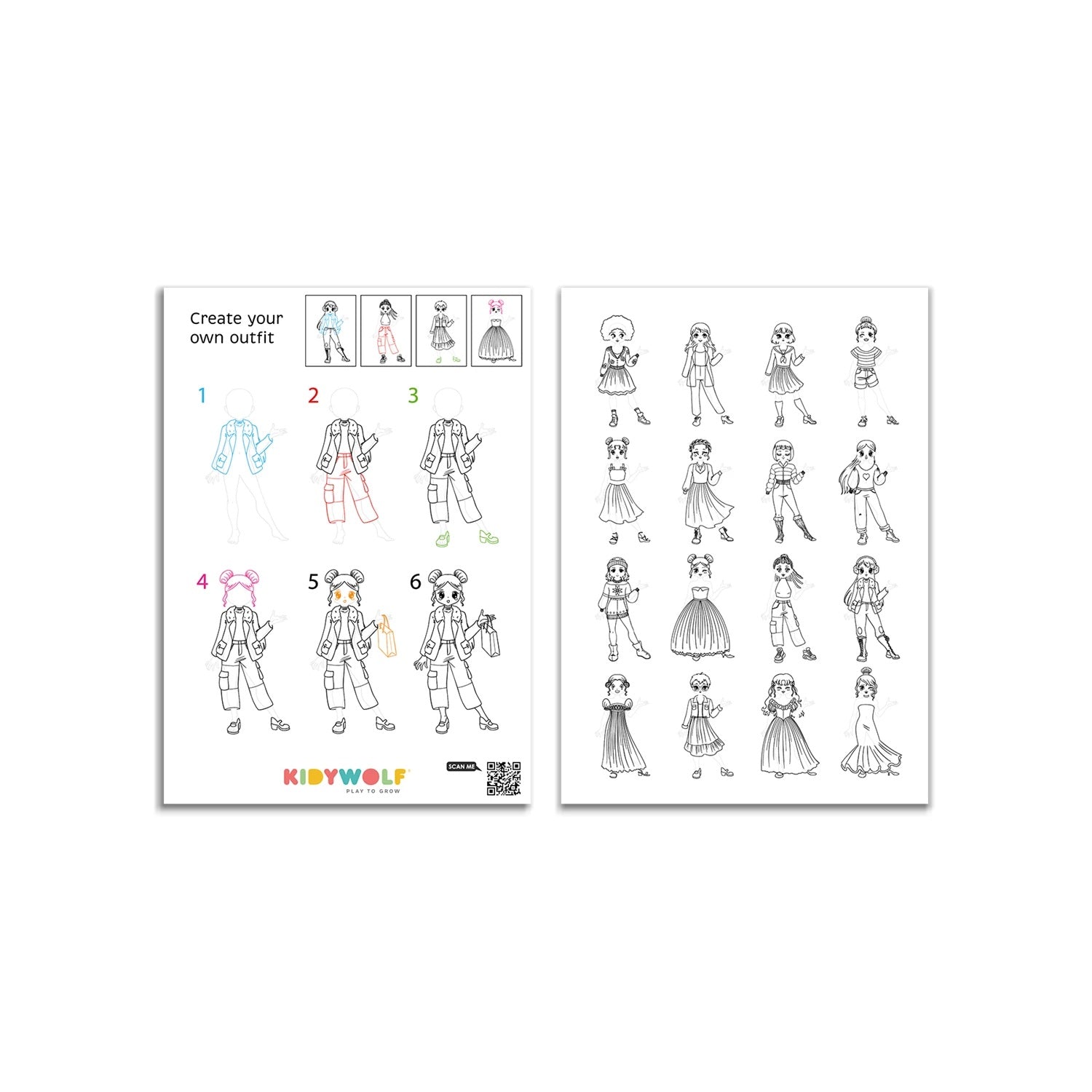 KIDYWOLF - Kidydraw Pro Fashion Zeichentablet mit LED-Bildschirm