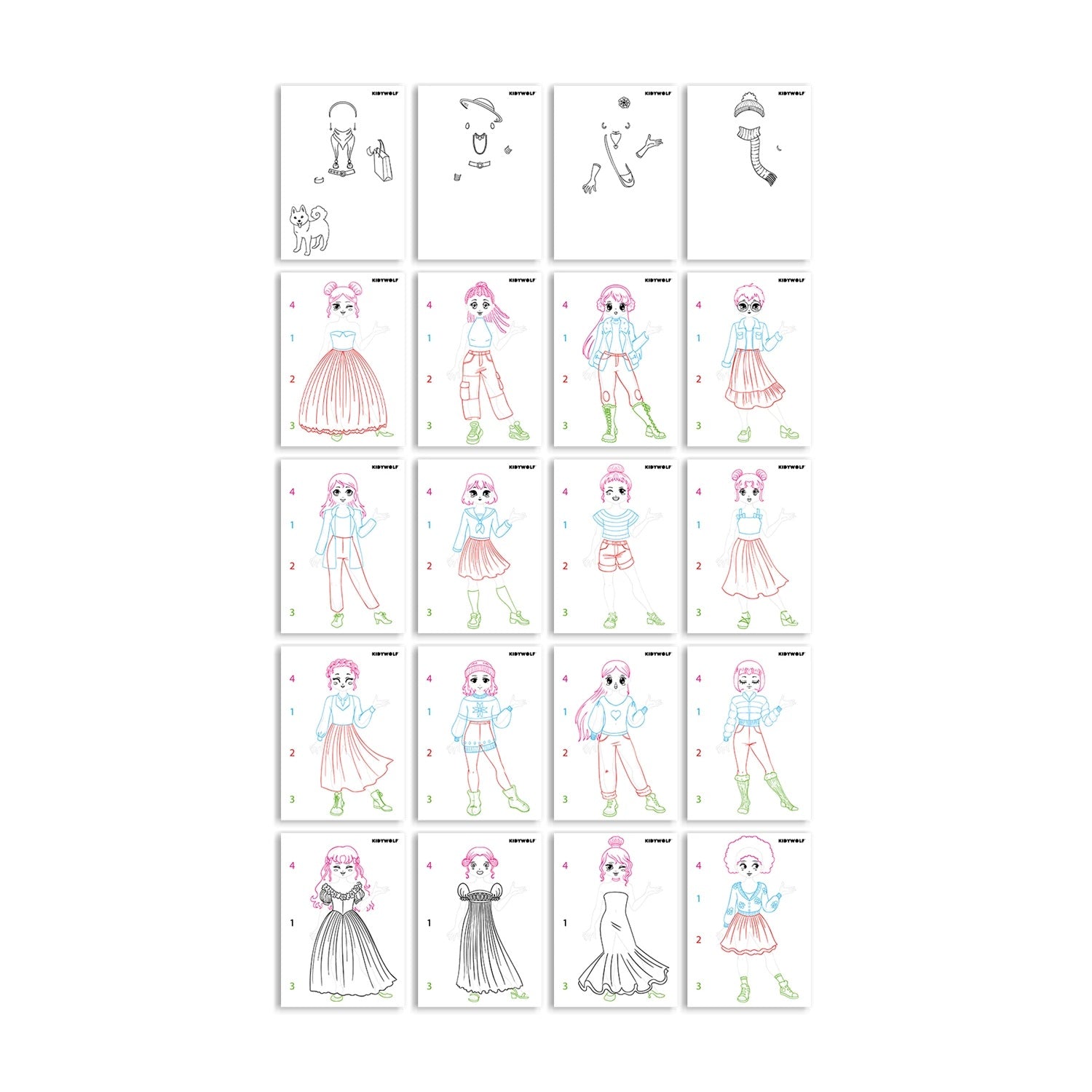 KIDYWOLF - Kidydraw Pro Fashion Zeichentablet mit LED-Bildschirm