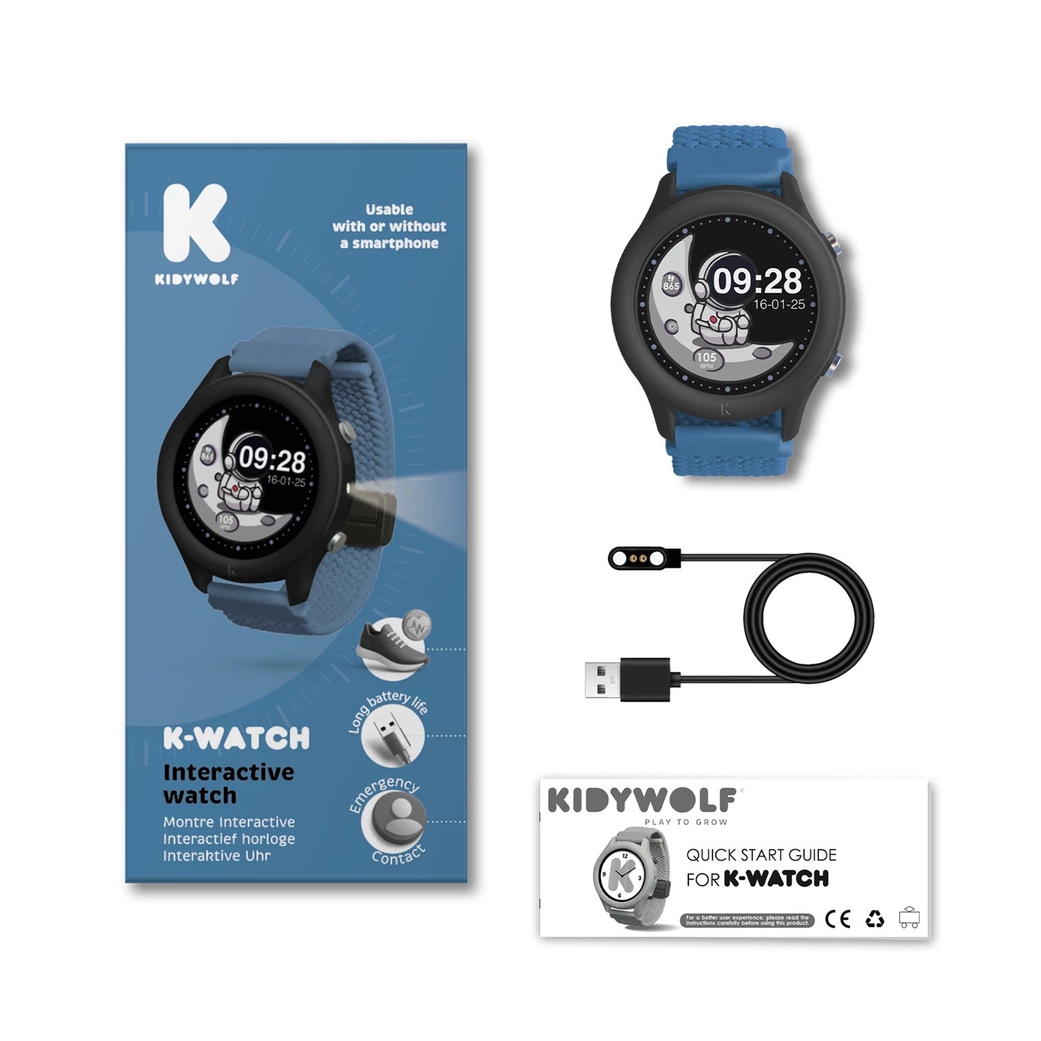 KIDYWOLF - Smart-Watch blau