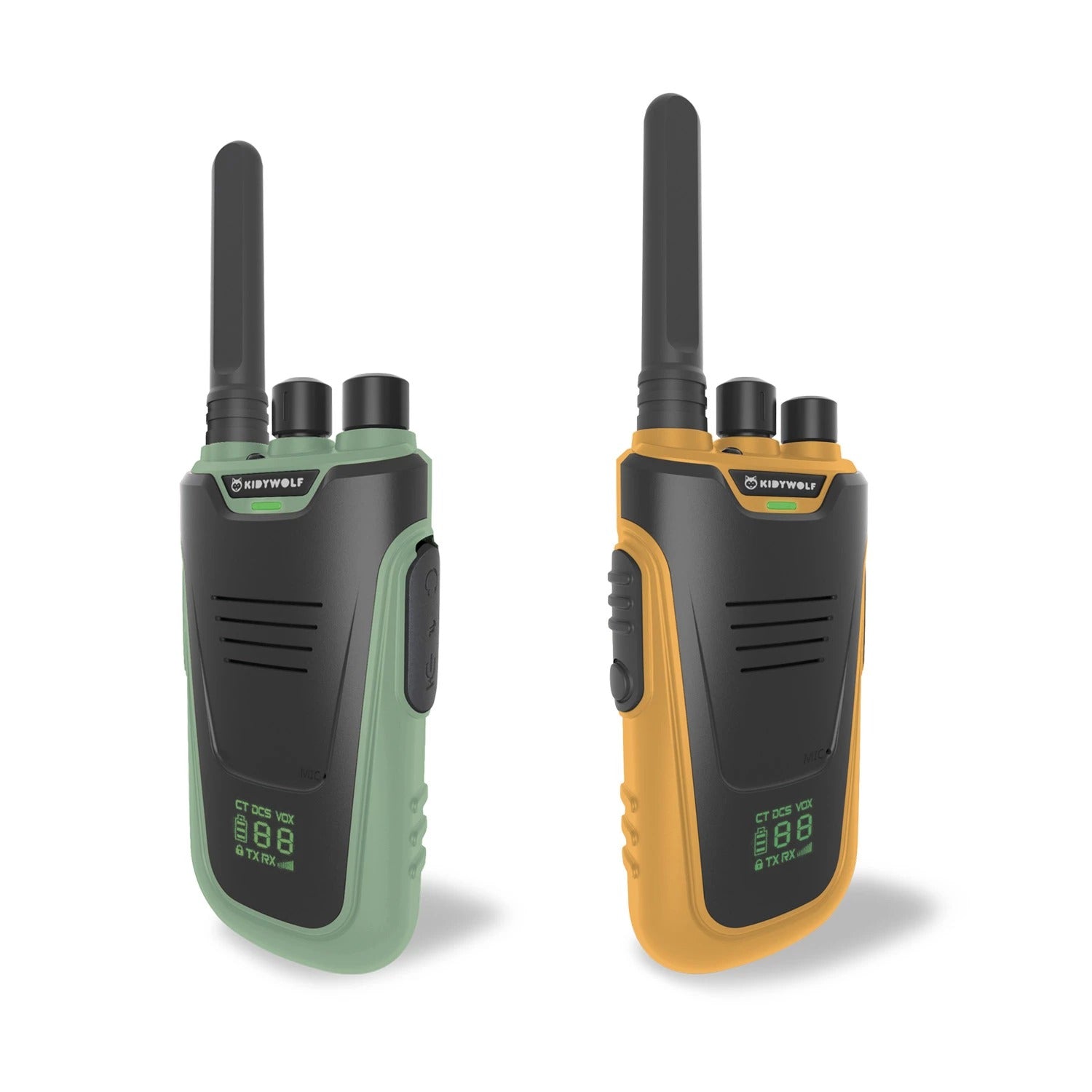 KIDYWOLF - Walkie-Talkies mit Taschenlampe grün/orange