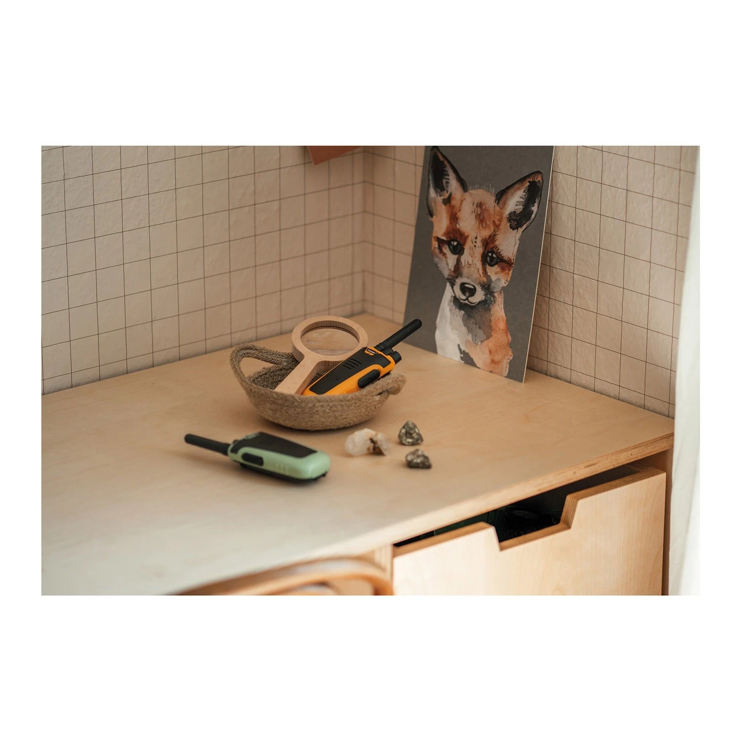 KIDYWOLF - Walkie-Talkies mit Taschenlampe grün/orange