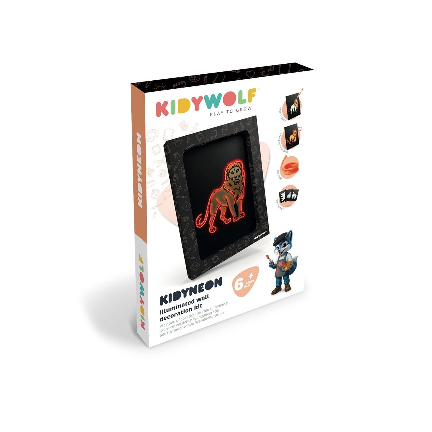 KIDYWOLF - Leuchtendes Wandbild Kidyneon: Tiere