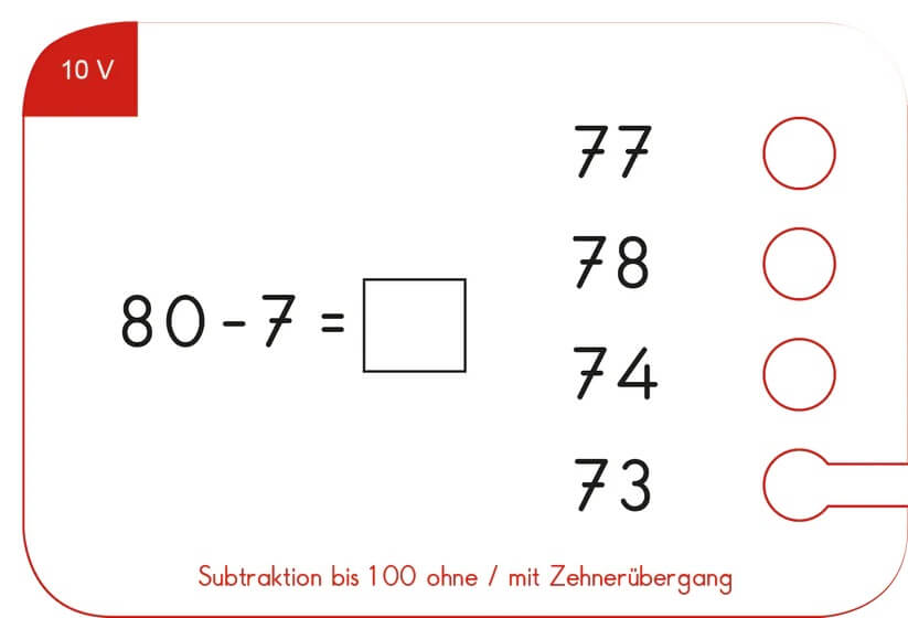Kölner Lernspielverlag - Kartensatz Subtraktion bis 100