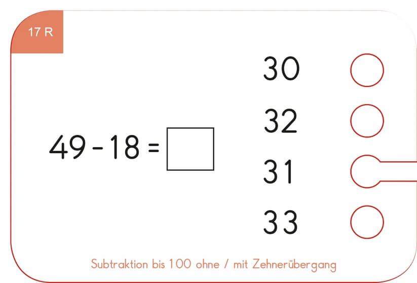 Kölner Lernspielverlag - Kartensatz Subtraktion bis 100
