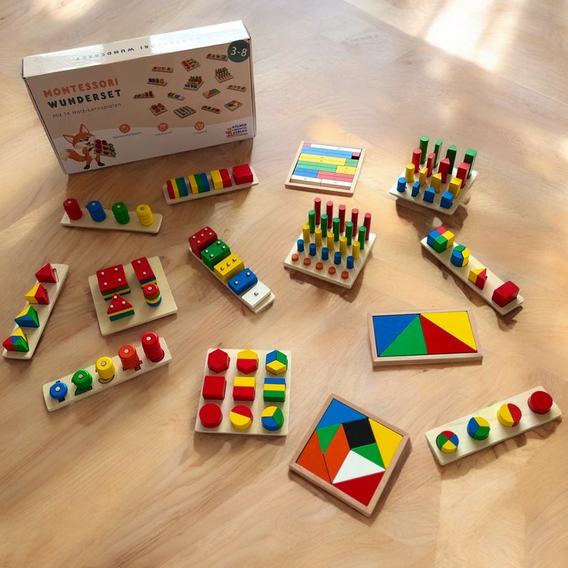 Kölner Lernspielverlag -  Mein Montessori Wunderset mit 14 Holz-Lernspielen