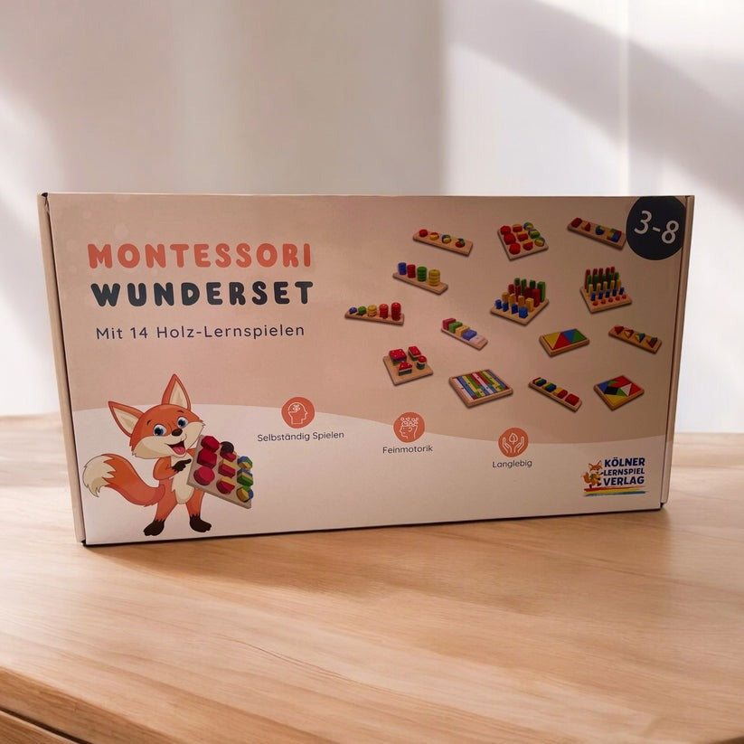 Kölner Lernspielverlag -  Mein Montessori Wunderset mit 14 Holz-Lernspielen