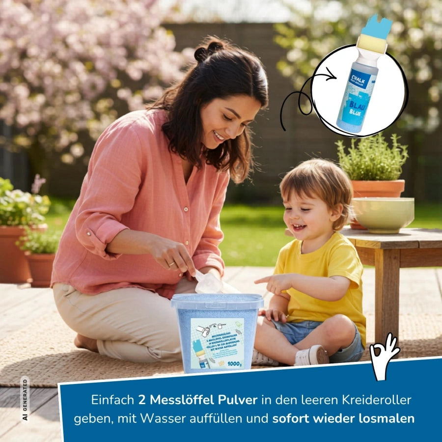 alldoro - Kreidepulver im Eimer 1kg blau