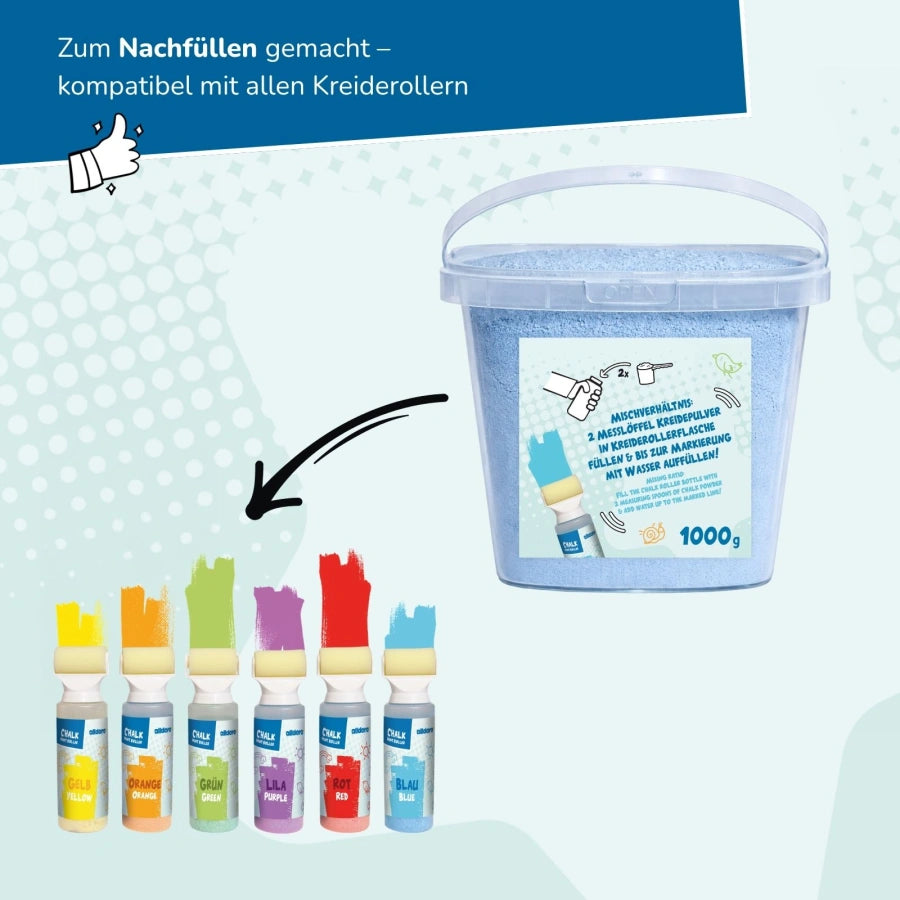 alldoro - Kreidepulver im Eimer 1kg blau