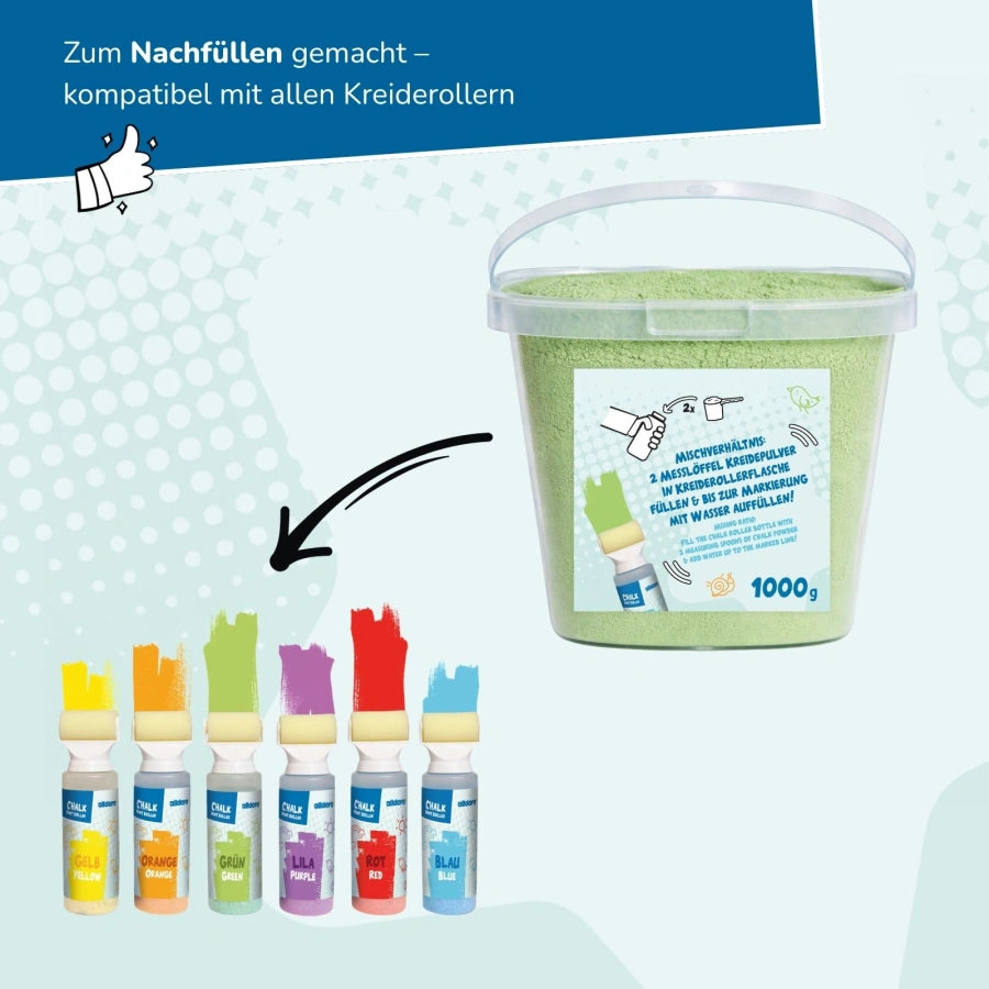 alldoro - Kreidepulver im Eimer 1kg grün